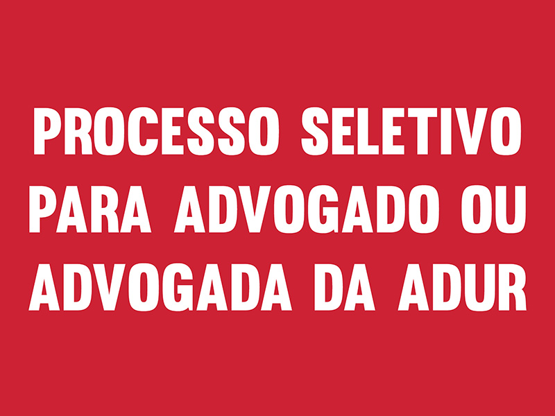 ADUR contrata advogada/o