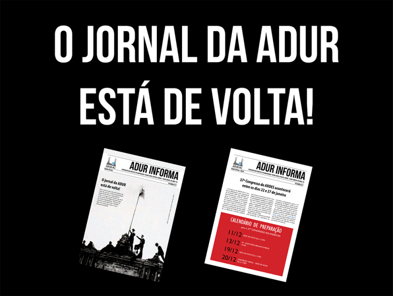 O Jornal da ADUR está de volta!