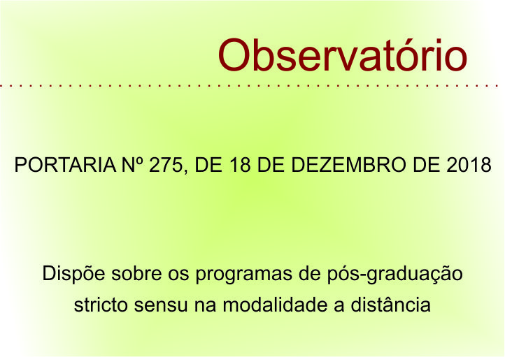 PORTARIA Nº 275, DE 18 DE DEZEMBRO DE 2018