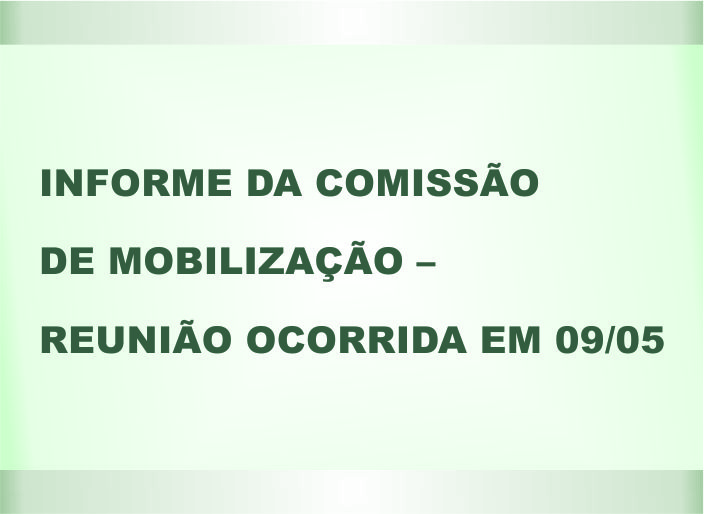 INFORME DA COMISSÃO DE MOBILIZAÇÃO – REUNIÃO OCORRIDA EM 09/05.