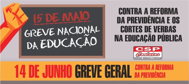 CSP-Conlutas manifesta total apoio à Greve Nacional da Educação em 15 de maio