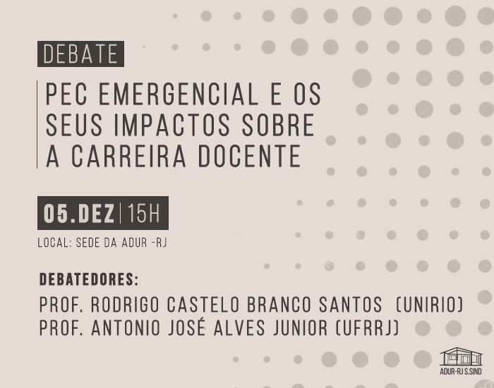 Debate sobre a PEC Emergencial e os seus impactos sobre a carreira docente
