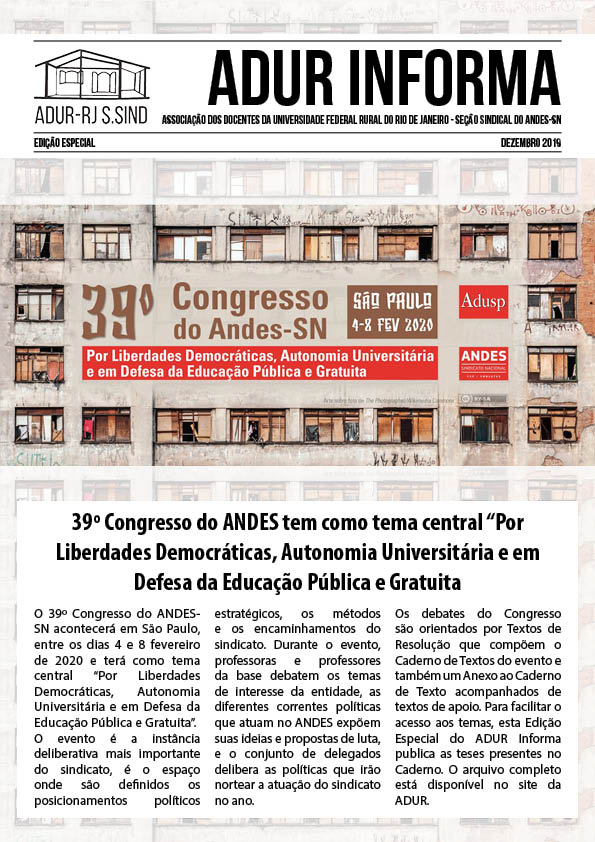ADUR Informa Especial 39º Congresso do ANDES