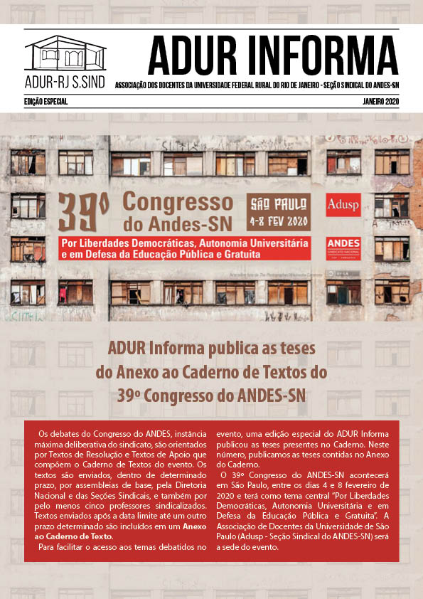 ADUR Informa Especial 39º Congresso do ANDES-SN (Anexo ao Caderno de Texto)