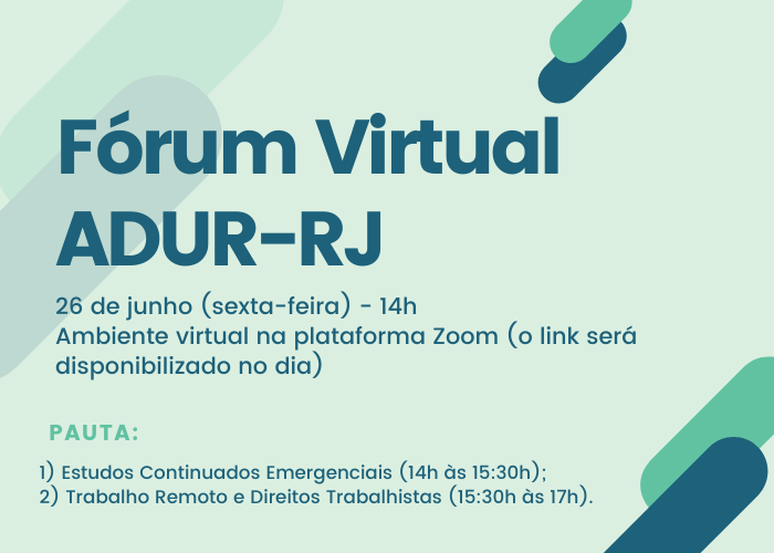 ADUR realiza Fórum virtual com base de docentes