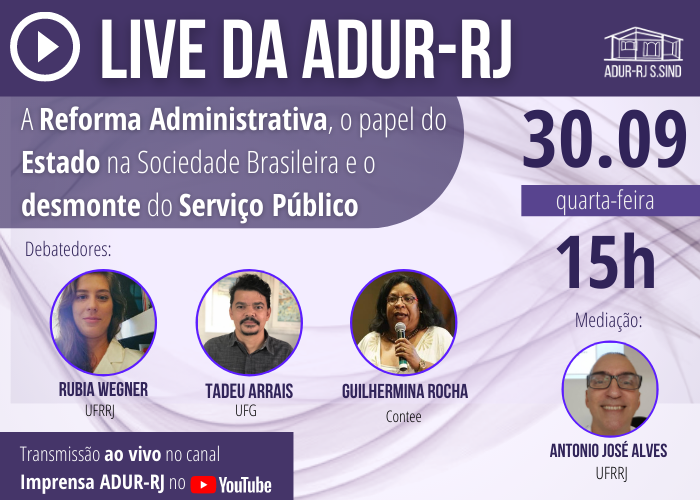 Live da ADUR-RJ amanhã!