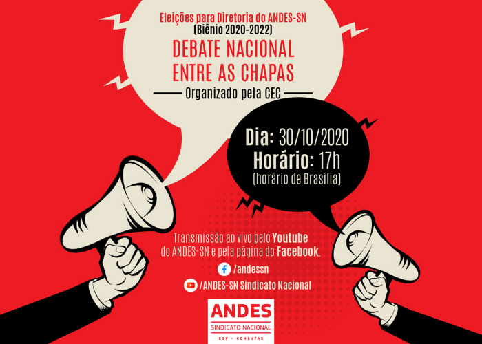 Comissão Eleitoral Central promove debate entre entre as chapas que concorrem ao ANDES-SN
