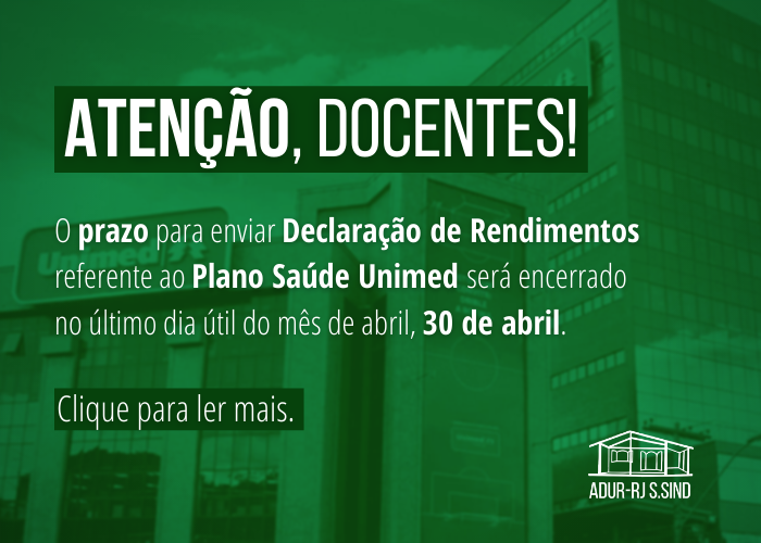 Prazo para Solicitação de Declaração de Rendimentos do Plano de Saúde Unimed