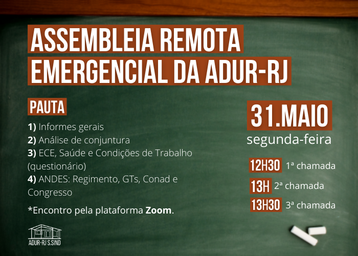 Assembleia Remota Emergencial da ADUR-RJ