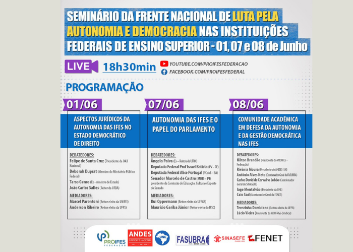 Seminário da Frente Nacional de Luta pela Autonomia e Democracia nas Instituições Federais de Ensino Superior