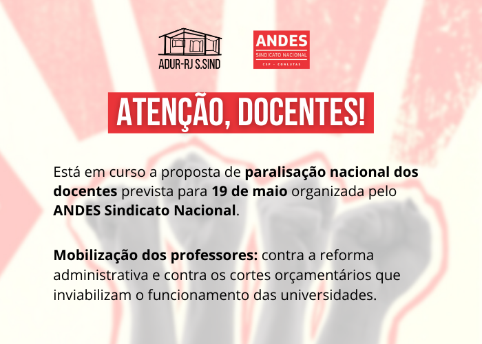 ATENÇÃO, DOCENTES!