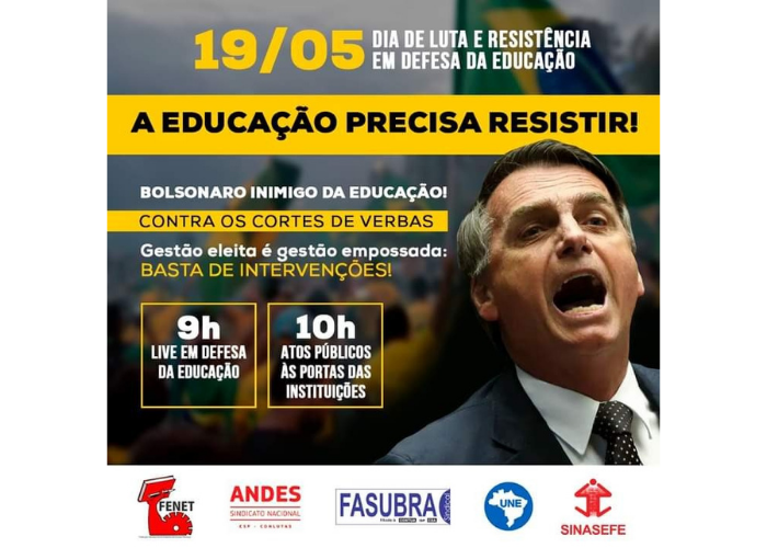 19 de maio: Dia de Luta e Resistência em Defesa da Educação