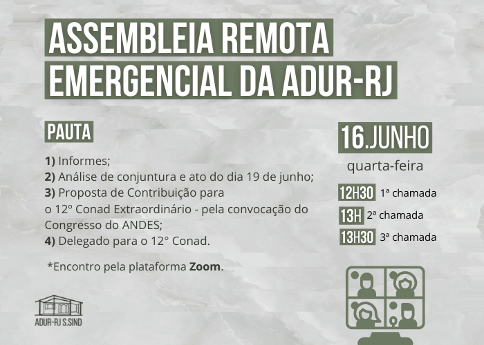 Assembleia Remota Emergencial da ADUR-RJ