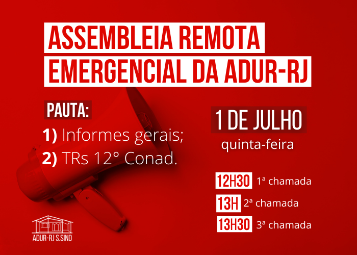 Assembleia Remota Emergencial da ADUR-RJ