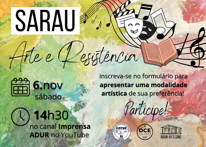Sarau Arte e Resistência: se inscreva e participe!