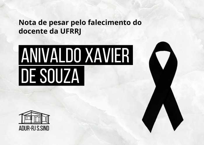 Nota de falecimento do prof° do CTUR, Anivaldo Xavier de Souza