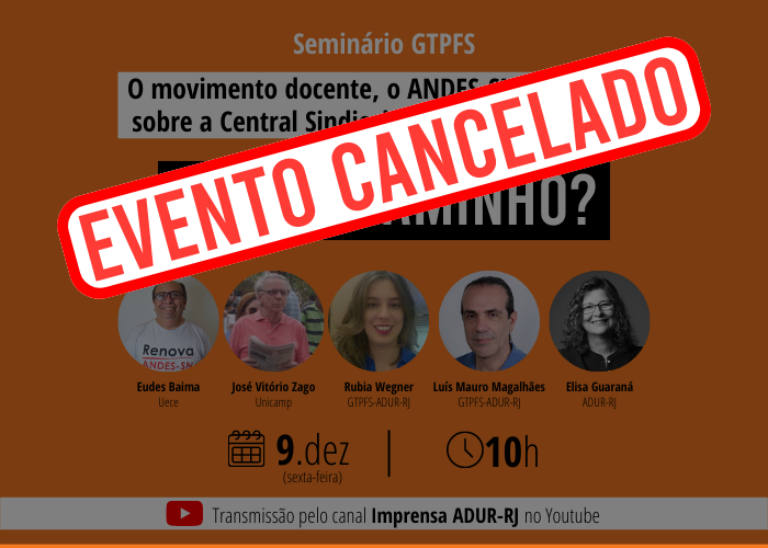 Seminário do GTPFS é cancelado
