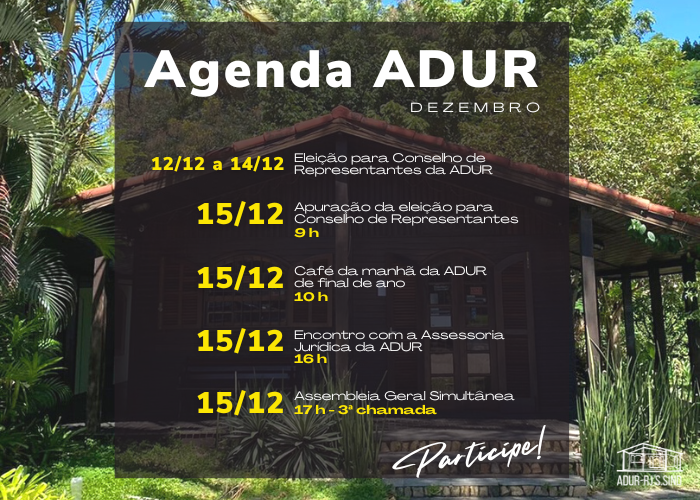 Agenda ADUR próxima semana