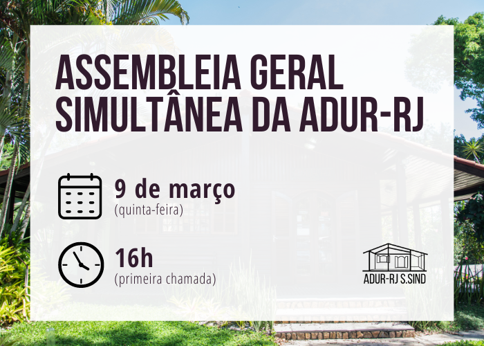 Assembleia da ADUR – 9 de março