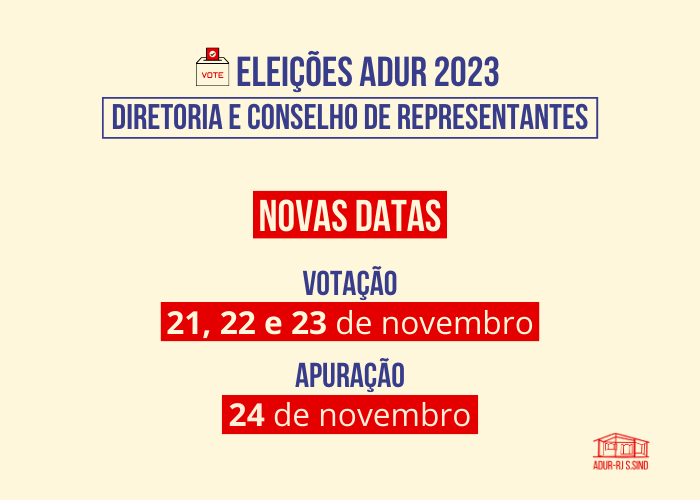 Eleições ADUR 2023 | Confira as novas datas do calendário eleitoral
